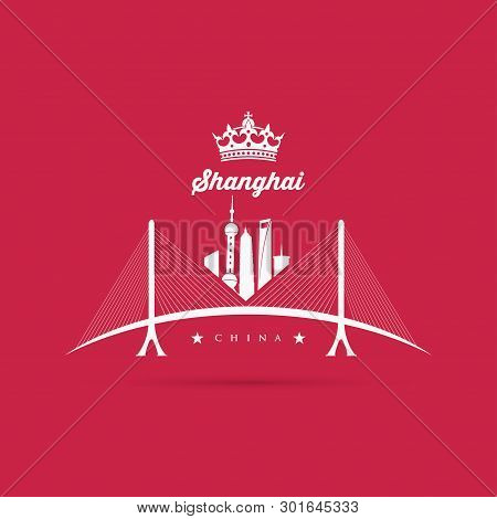 Shanghai Yangtze River Tunnel And Bridge - Vector