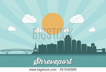 Shreveport Skyline - Louisiana, United States Of America, Usa - Vector Illustration - Vector