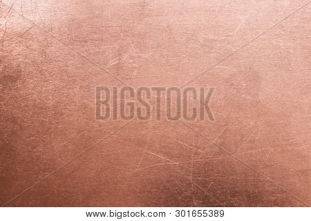 Metal Sheet Stripped, Texture Of Copper Old Plate