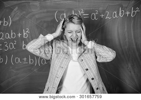 School. Home Schooling. Tired Woman. Study And Education. Modern School. Knowledge Day. Teacher On S