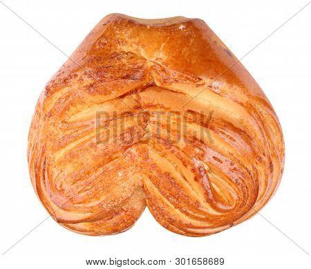 Twist Bun With Heart Shape At Dry Sunny Summer Day