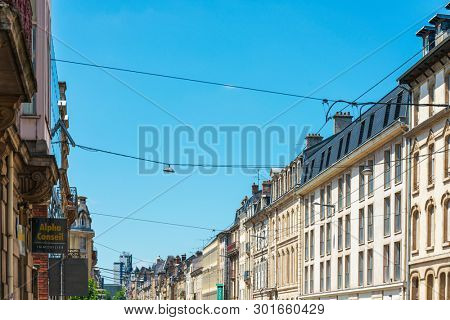 NANCY, FRANCE - June 23, 2018: Antique building view in Old Town Nancy, France
