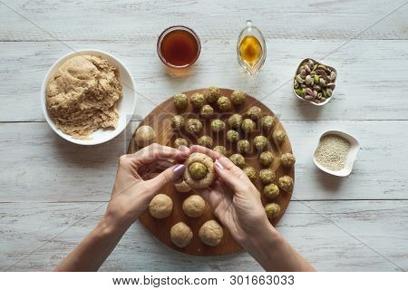 Preparation Of Egyptian Cookies 