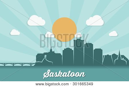 Saskatoon Skyline - Canada - Vector Illustration - Vector