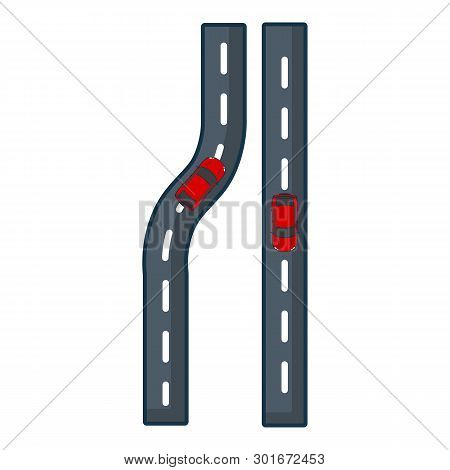 Parallel Roads Icon. Cartoon Illustration Of Parallel Roads Icon For Web.