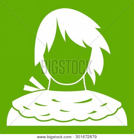 Male Shorn Icon White Isolated On Green Background. Illustration