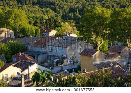 View On Traditional And Medieval Houses In Provence, South Of France, Vacation And Tourist Destinati