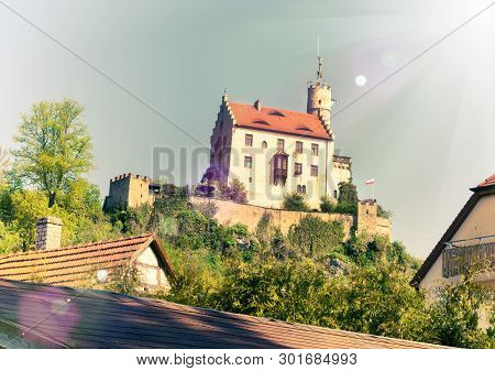 Traditional Manor House In Rural Germany, Toned Image