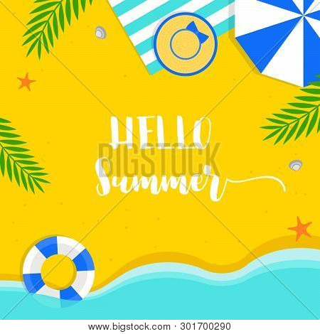 Summer Sale, Summer Beach Background Vector Illustration