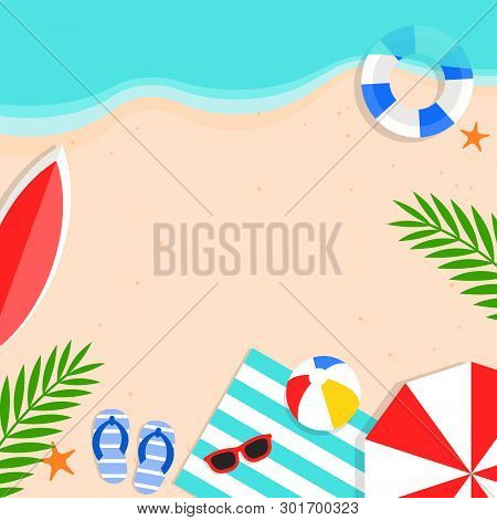 Summer Sale, Summer Beach Background Vector Illustration