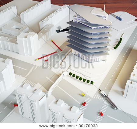 modello architettonico di un edificio moderno (illustrazione)