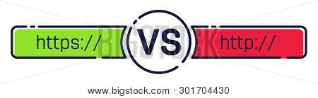 Creative Vector Illustration Of Http, Https Protocol Connection Ssl Encryption Web Site Isolated On 