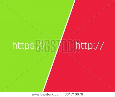 Creative Vector Illustration Of Http, Https Protocol Connection Ssl Encryption Web Site Isolated On 
