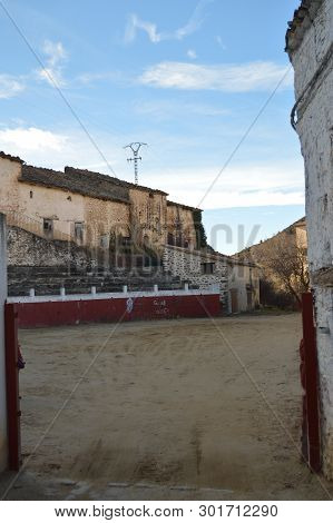 December 27, 2013. Entrance To The Beautiful Bullring In Rubielos De Mora, Teruel, Aragon, Spain. Tr