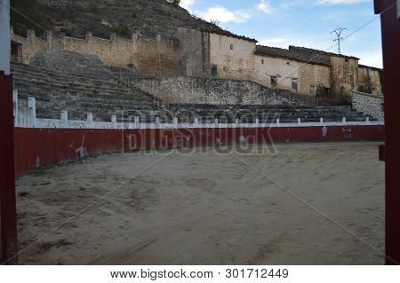 December 27, 2013. Picturesque Bullring In Rubielos De Mora, Teruel, Aragon, Spain. Travel, Nature, 