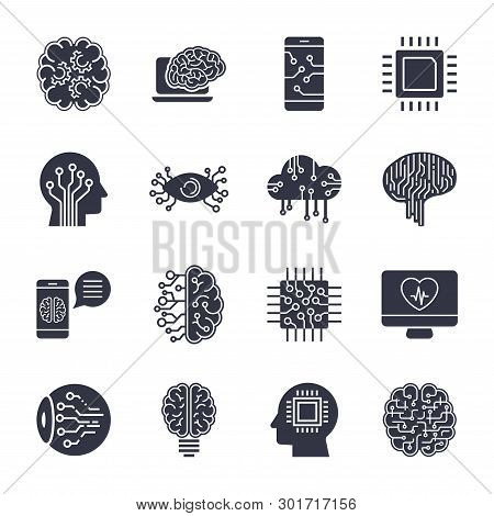 Simple Set Of Artificial Intelligence Related Line Icons Contains Such Icons As Droid, Eye, Chip, Br