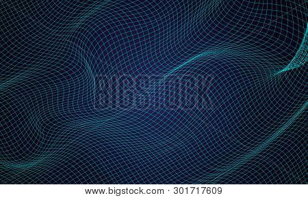 Abstract Neural Network Background, Vector Art Illustration.