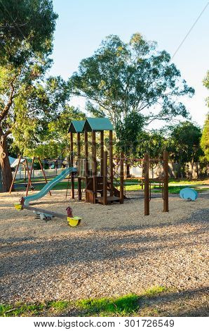 Playground In Cobham Reserve In Mitcham In The Eastern Suburbs Of Melbourne, Australia