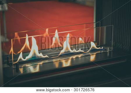 Biofireplace Burn On Ethanol Gas. Contemporary Mount Biofuel
