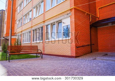 Modern And New Apartment Building. Multistoried, Modern, New And Stylish Living Block Of Flats. Real