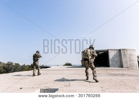 Military With Sniper Rifles Storming The Building