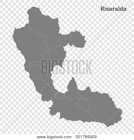High Quality Map Of Risaralda Is A State Of Colombia, With Borders Of The Districts