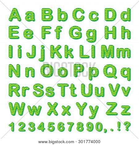 Alphabet With Copacabana Beach Motive, Rio De Janeiro, Brazil - Vector Illustration