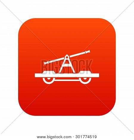 Draisine Or Handcar Icon Digital Red For Any Design Isolated On White Illustration