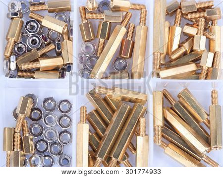 Brass Standoff Spacer Male And Female Set In Plastic Container