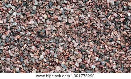 Gravel For Background At Dry Sunny Summer Day
