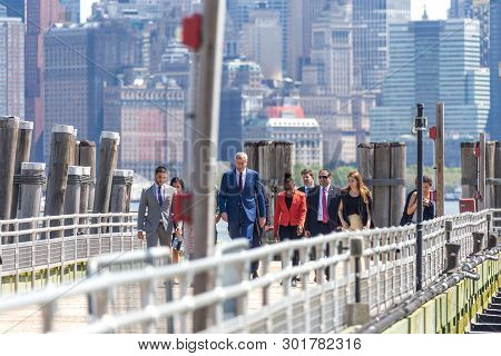 New York, Ny, Usa - May 16, 2019: Mayor Of New York Bill De Blasio And His Wife Chirlane Mccray Arri