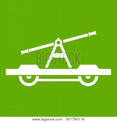 Draisine Or Handcar Icon White Isolated On Green Background. Illustration