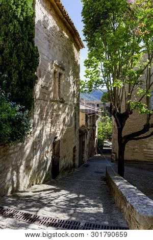 View On Traditional And Medieval Houses In Provence, South Of France, Vacation And Tourist Destinati