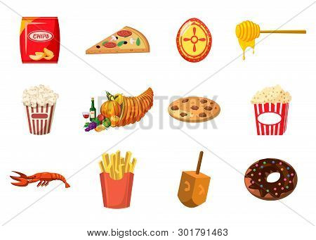 Food Icon Set. Cartoon Set Of Food Icons For Web Design Isolated On White Background