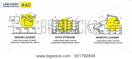 Set Of Illustrations Concept With Businessmen. Technology, Partnership, Connection, Business Robot, 