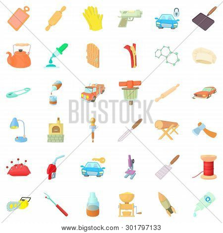 Metier Icons Set. Cartoon Set Of 36 Metier Icons For Web Isolated On White Background