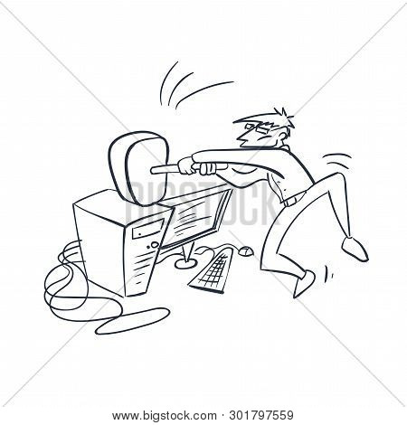Computer Program Tester Vector Illustration Doodle Sketch