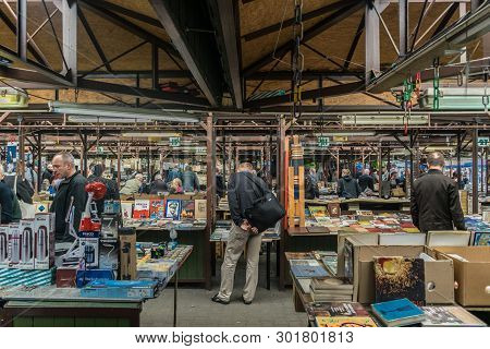 Krakow, Poland - September 21, 2018: Polish Looking For Cheap Second Hand Books At Krakows Unitarg P