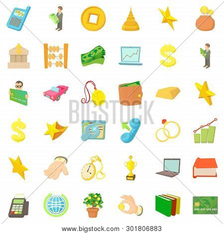 Pelf Icons Set. Cartoon Set Of 36 Pelf Icons For Web Isolated On White Background