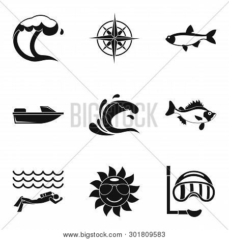 Oceanologist Icons Set. Simple Set Of 9 Oceanologist Icons For Web Isolated On White Background