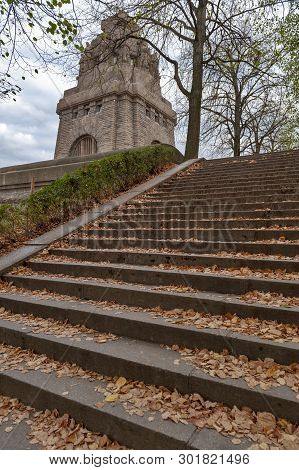 Leipzig, Germany - October 2018: The Monument To The Battle Of The Nations, Memorial Of The Defeat O