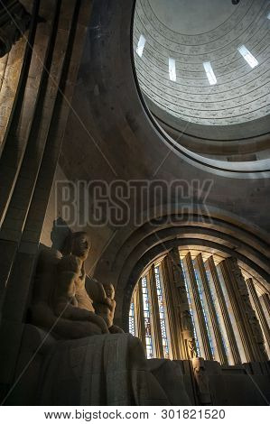 Leipzig, Germany - October 2018: Interior Of The Monument To The Battle Of The Nations, Memorial Of