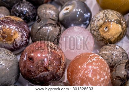 Semi Precious Stones  Balls As Natural Mineral Rock Specimen