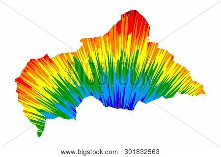 Central African Republic - Map Is Designed Rainbow Abstract Colorful Pattern, Central African Republ
