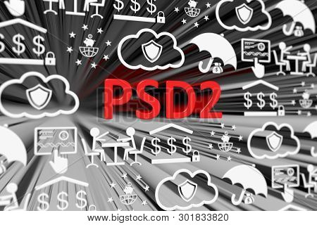 Psd2 Concept Blurred Background 3d Render Illustration