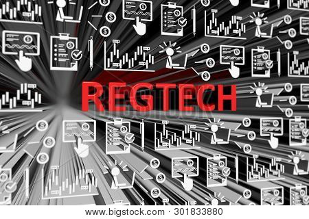 Regtech Concept Blurred Background 3d Render Illustration