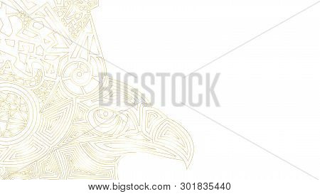 White Background With Ethnic Pattern And Eagle