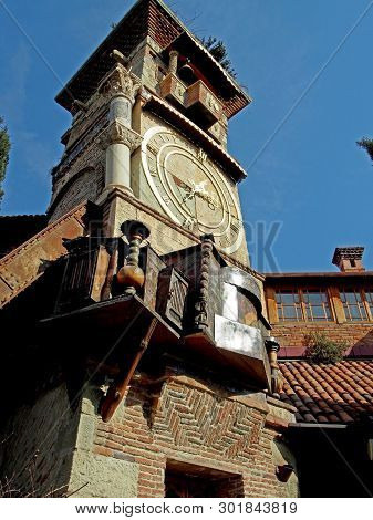 Clock Tower Of Gabriadze Theatre In Tbilisi In Spring