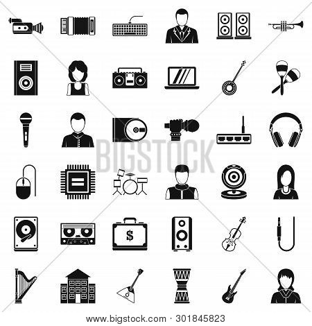 Opus Icons Set. Simple Set Of 36 Opus Icons For Web Isolated On White Background