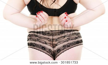Fat Woman In Lingerie Back View.